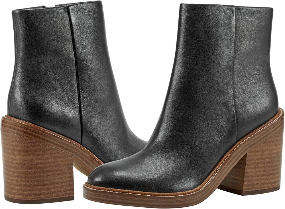 Marc Fisher LTD Women's Haleena Ankle Boot Black Leather Size 8 M